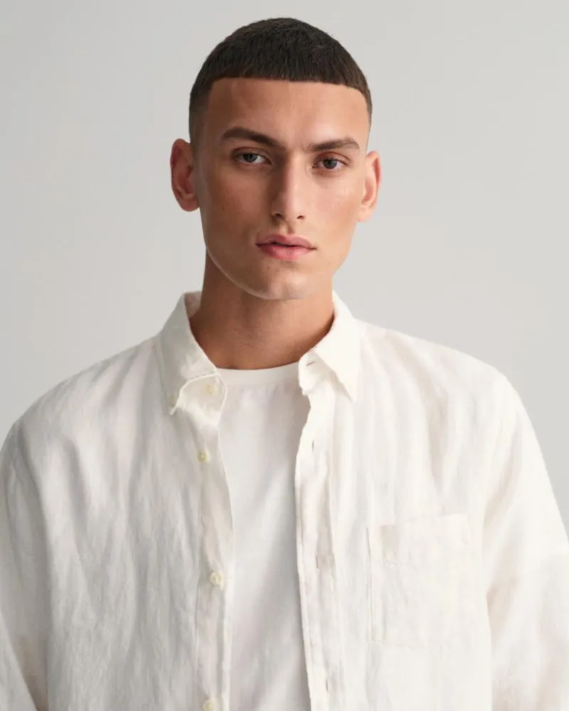 Gant Apparel Mens REGULAR LINEN SHIRT 110/WHITE