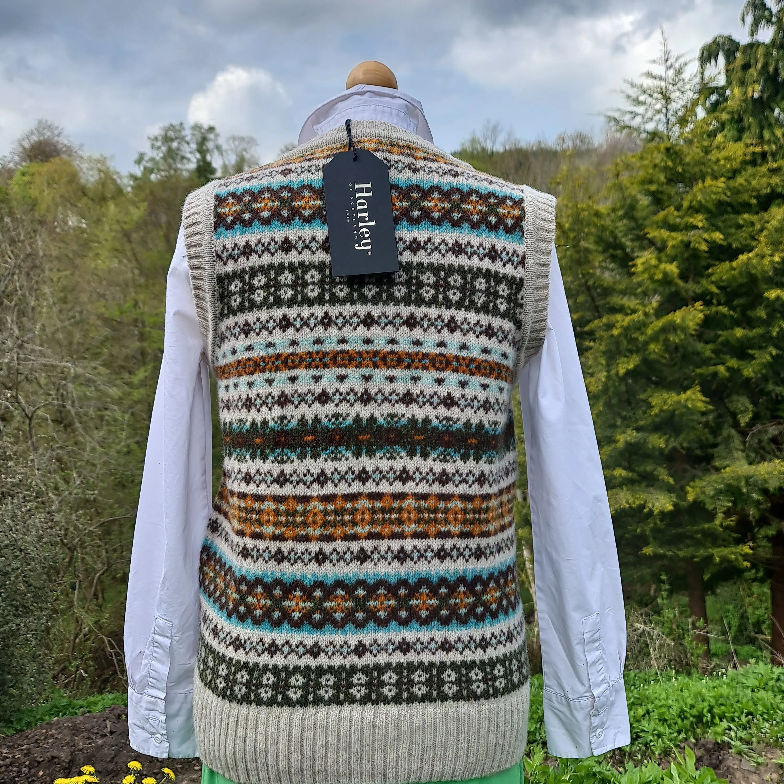 Harley Of Scotland All Over Fair Isle Tank Top