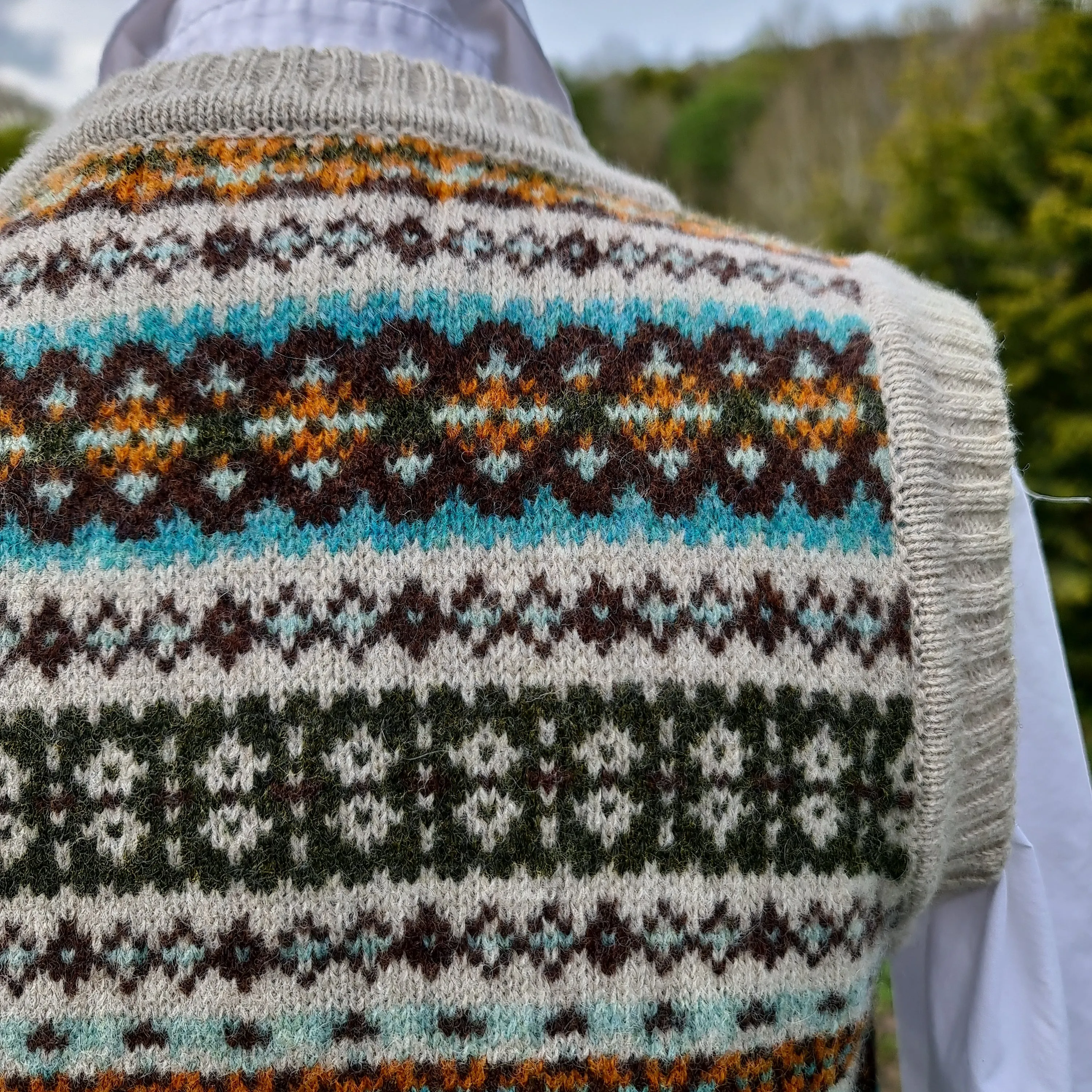 Harley Of Scotland All Over Fair Isle Tank Top