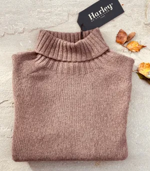Harley Of Scotland Ladies Roll Neck In Wildebeest