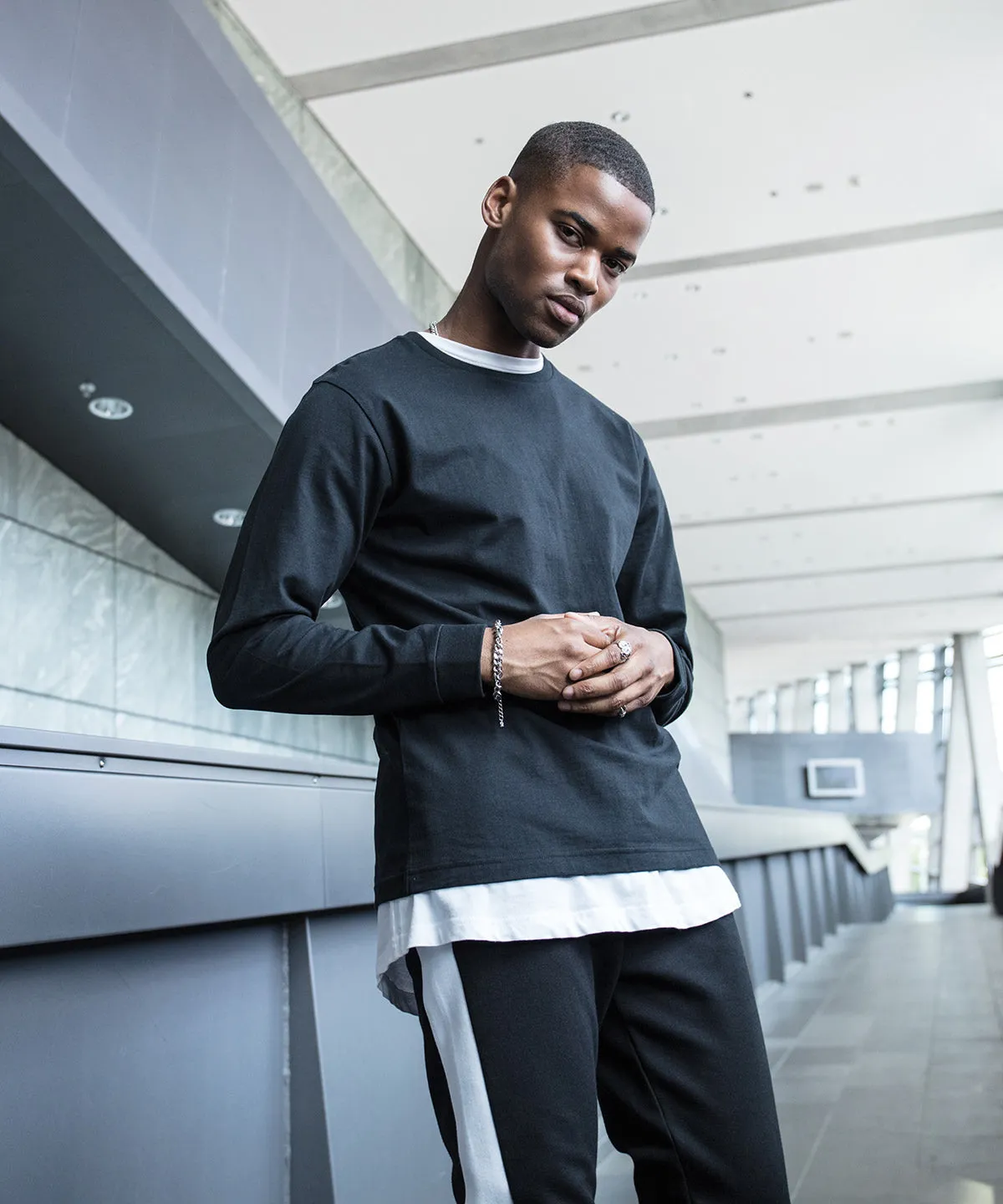 Heather Grey - Long sleeve with cuff rib