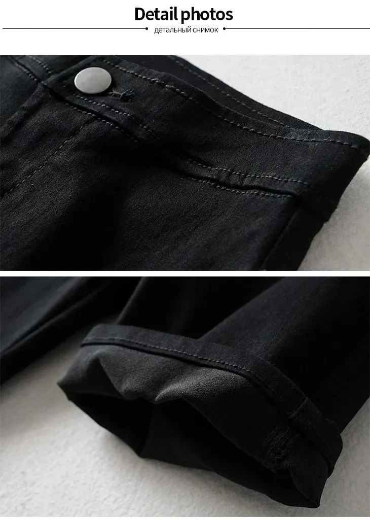 High Waist Denim Shorts MidThigh - Skinny Fit