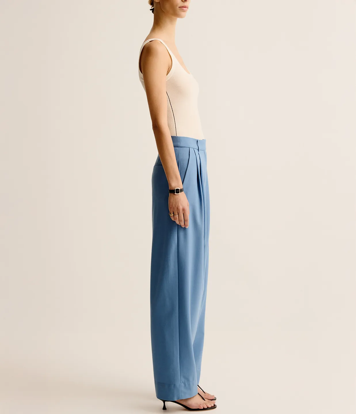 Homme Trousers in Blue Jay