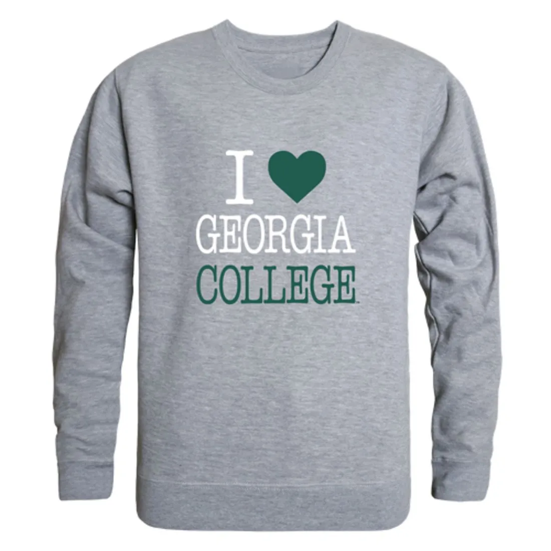 I Love Georgia College and State University Bobcats Fleece Crewneck Pullover Sweatshirt