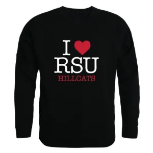I Love Rogers State University Hillcats Fleece Crewneck Pullover Sweatshirt