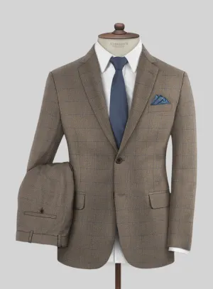 Italian Murano Cedra Brown Wool Linen Silk Suit