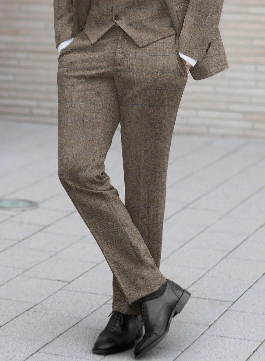 Italian Murano Cedra Brown Wool Linen Silk Suit