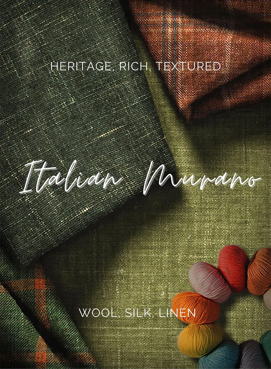 Italian Murano Cedra Brown Wool Linen Silk Suit
