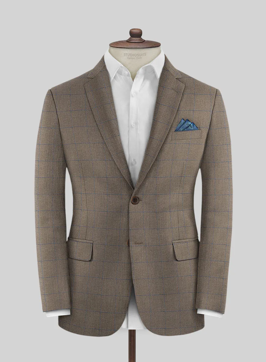 Italian Murano Cedra Brown Wool Linen Silk Suit
