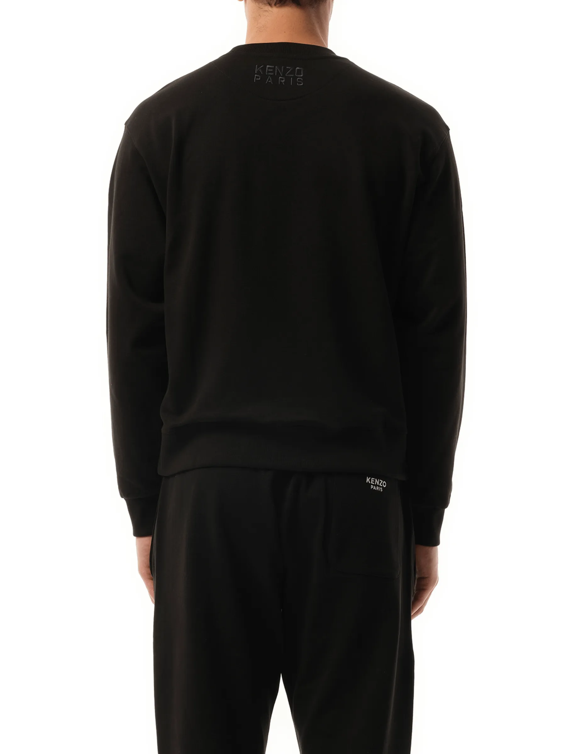 Kenzo Happy Tiger Embroidered Classic Sweatshirt in Black