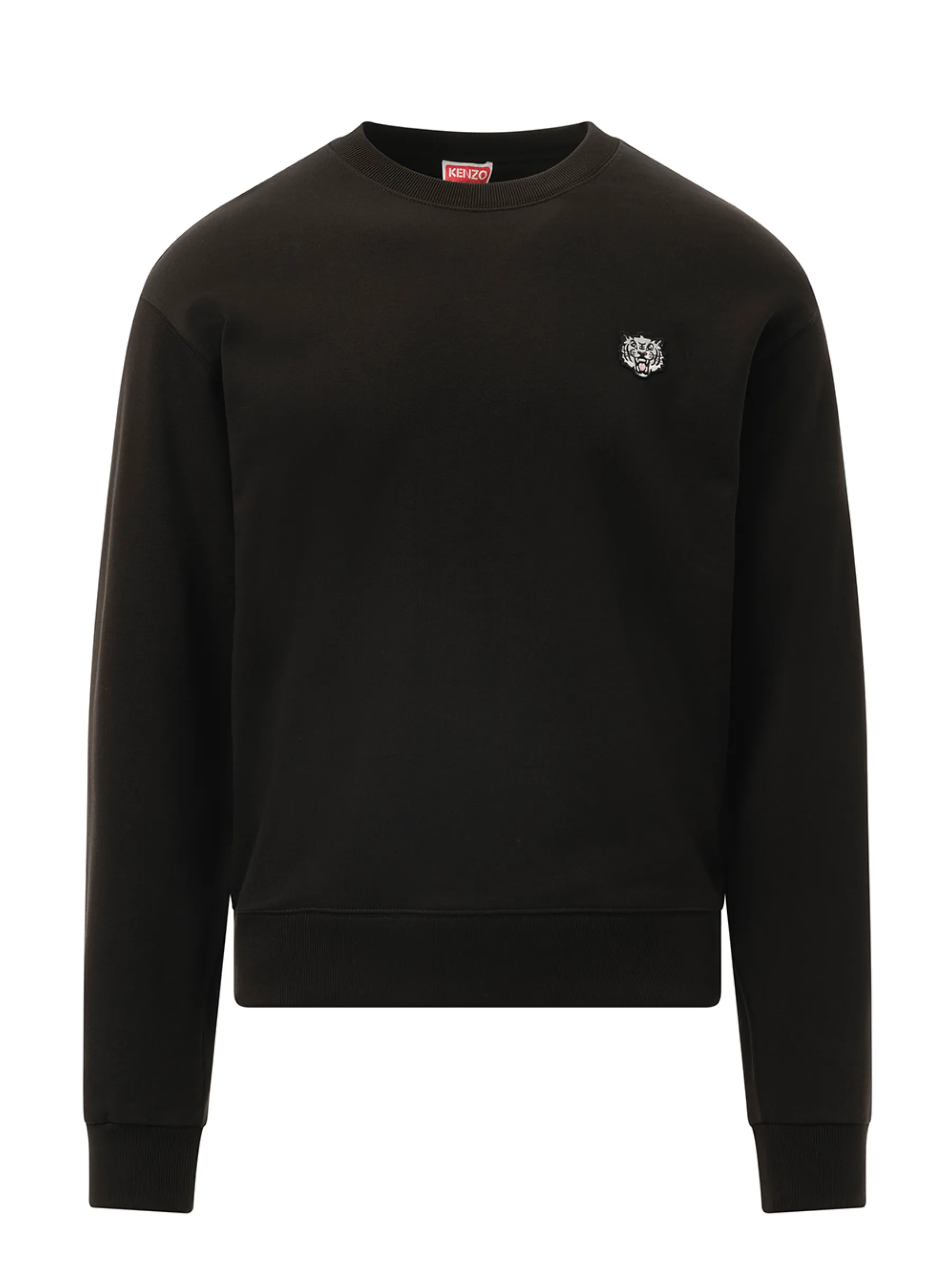 Kenzo Happy Tiger Embroidered Classic Sweatshirt in Black