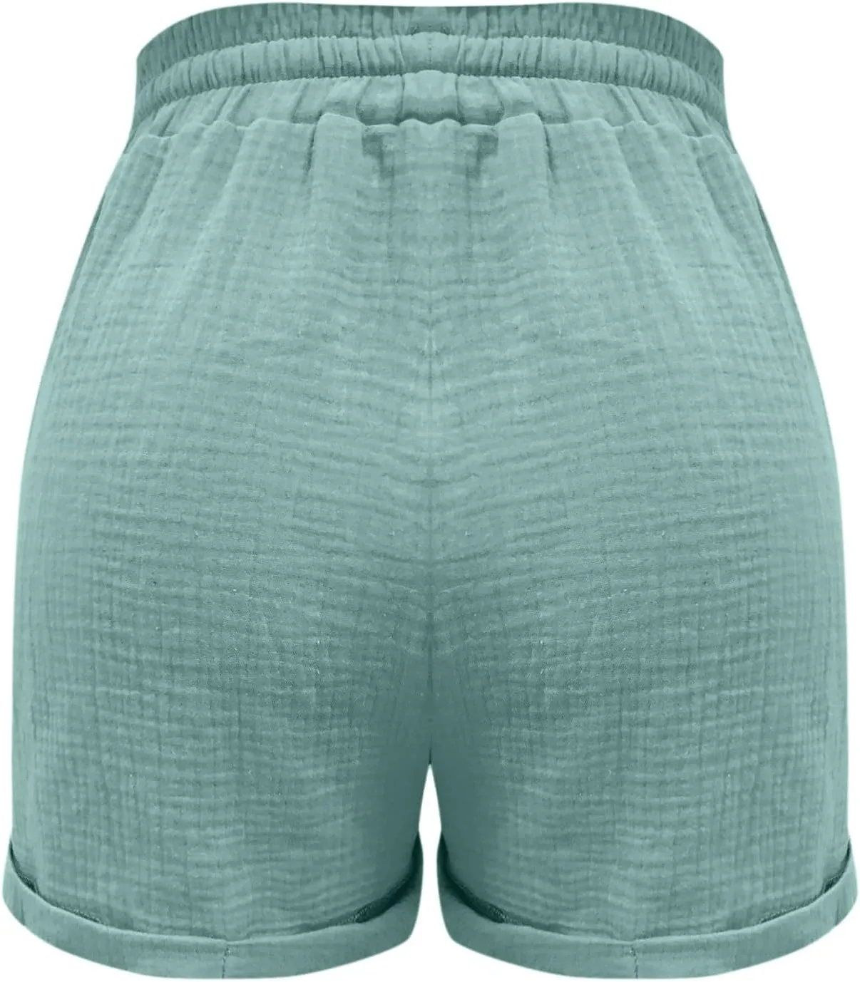 Linen Shorts for Women Casual Drawstring Elastic Waist Summer Shorts Wide Leg Lightweight Flowy Lounge Short with Pockets