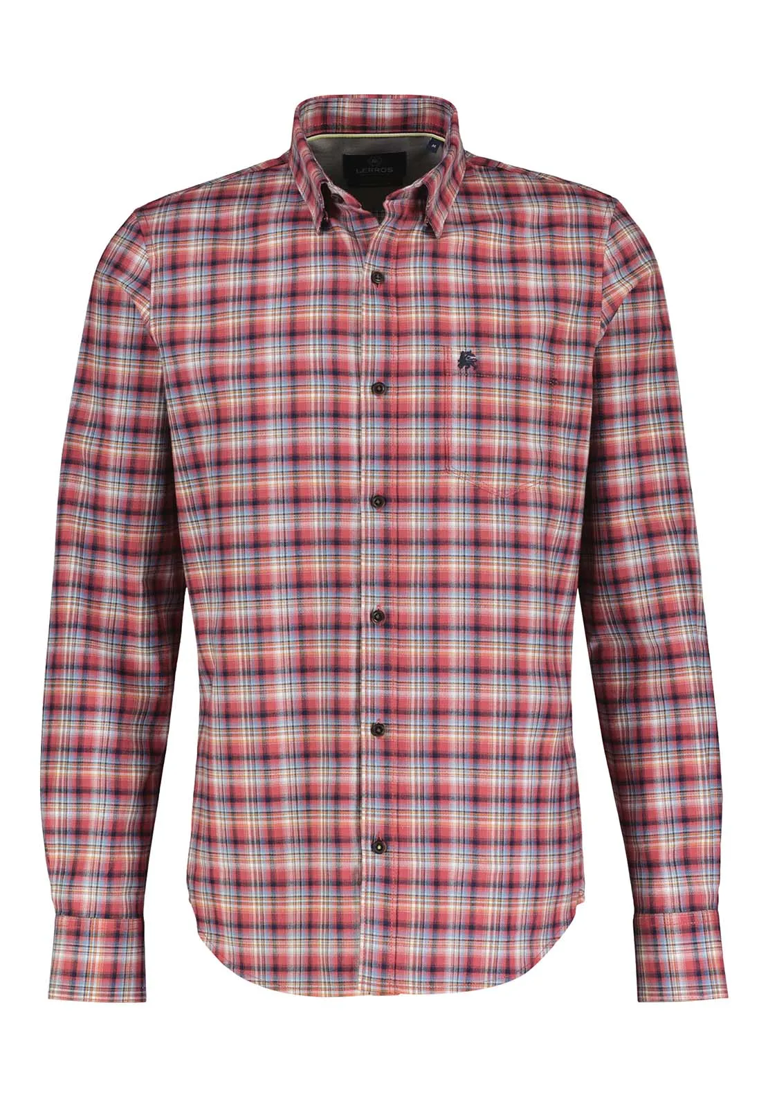 Long Sleeve Check Shirt - Light Garnet Red
