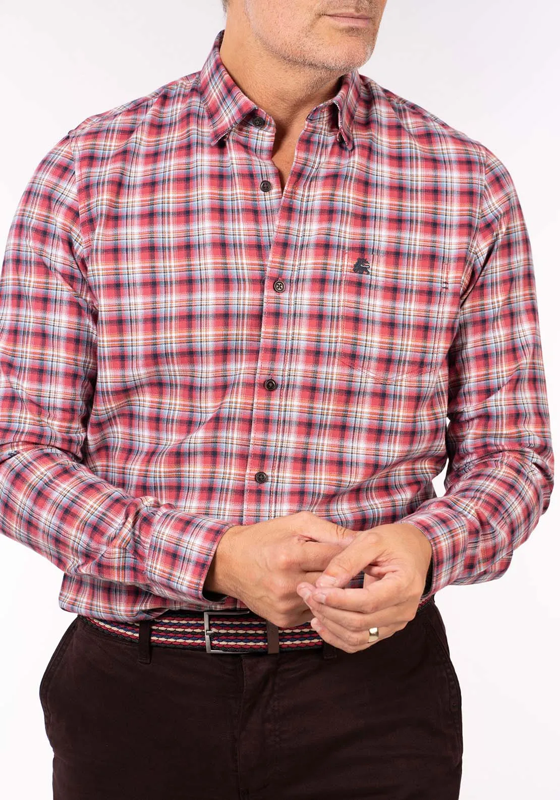 Long Sleeve Check Shirt - Light Garnet Red