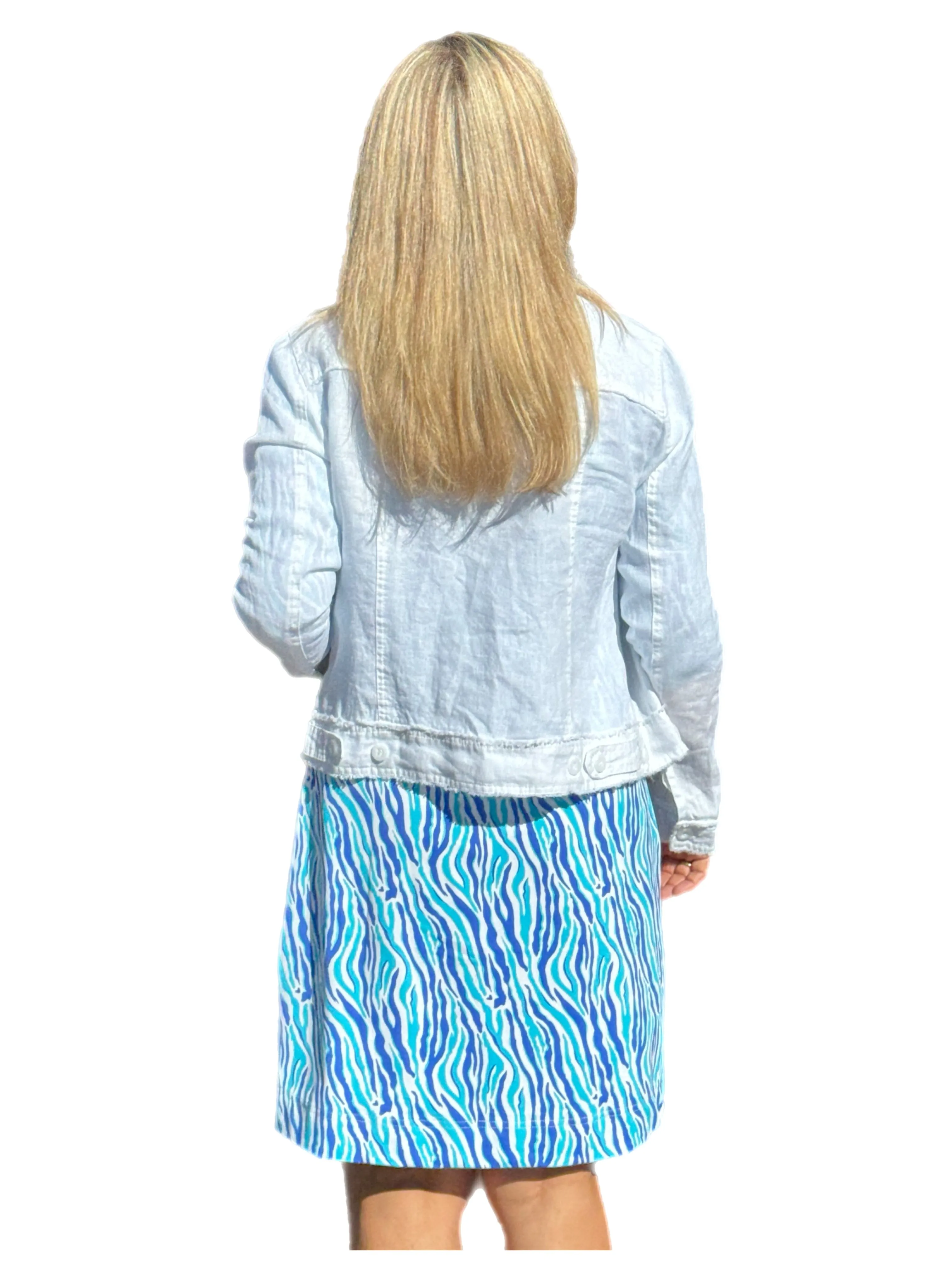 Long-Sleeve Linen Jacket White