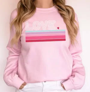 Love Striped Wholesale Crewneck Sweatshirt