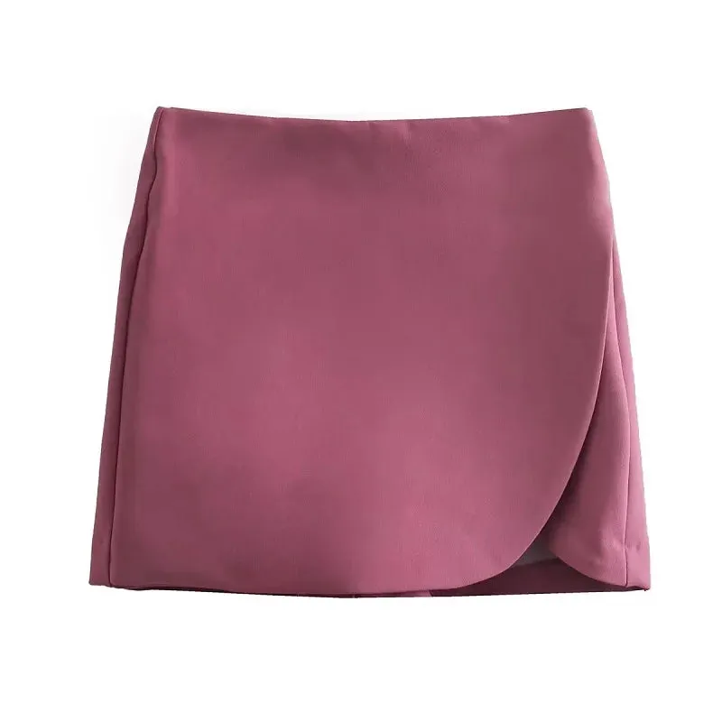 LVSANW Black Pink Sex Mini Skirt Shorts Woman High waist Shorts Women's Summer Shorts Autumn Fashion Wrap Shorts skirt
