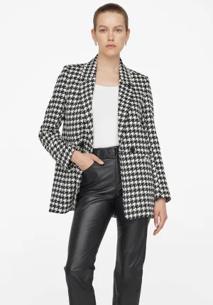 MADELEINE BLAZER BLACK AND WHITE HOUNDSTOOTH