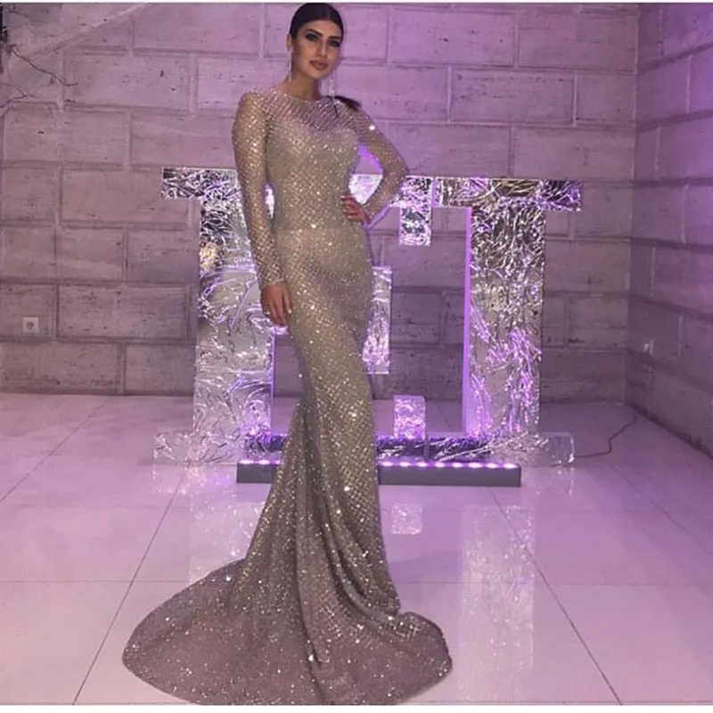 Maxi Dress Elegant Mermaid Dress Evening Shiny Party Dresses