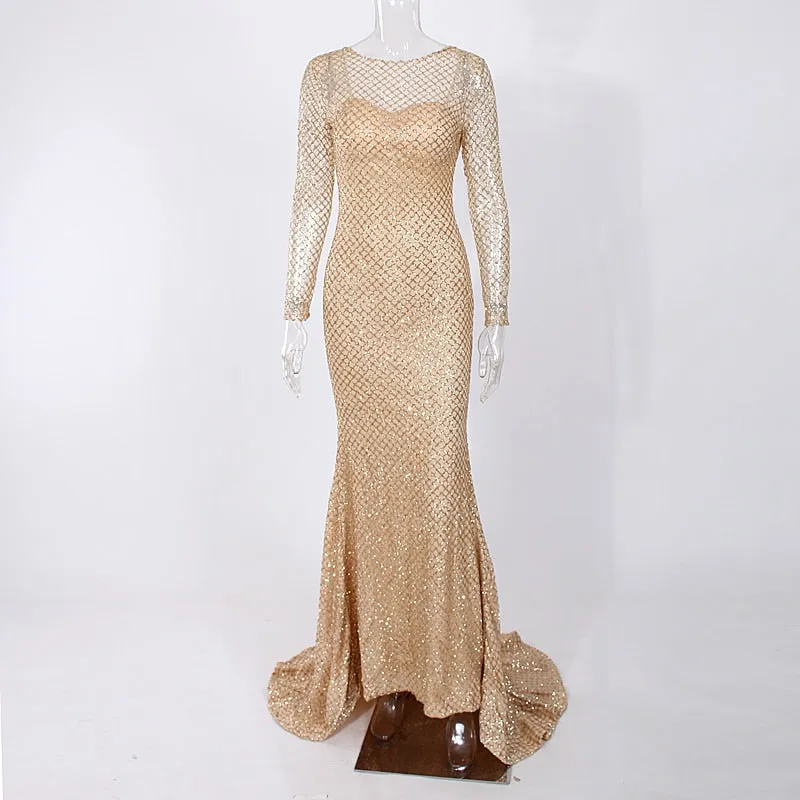 Maxi Dress Elegant Mermaid Dress Evening Shiny Party Dresses