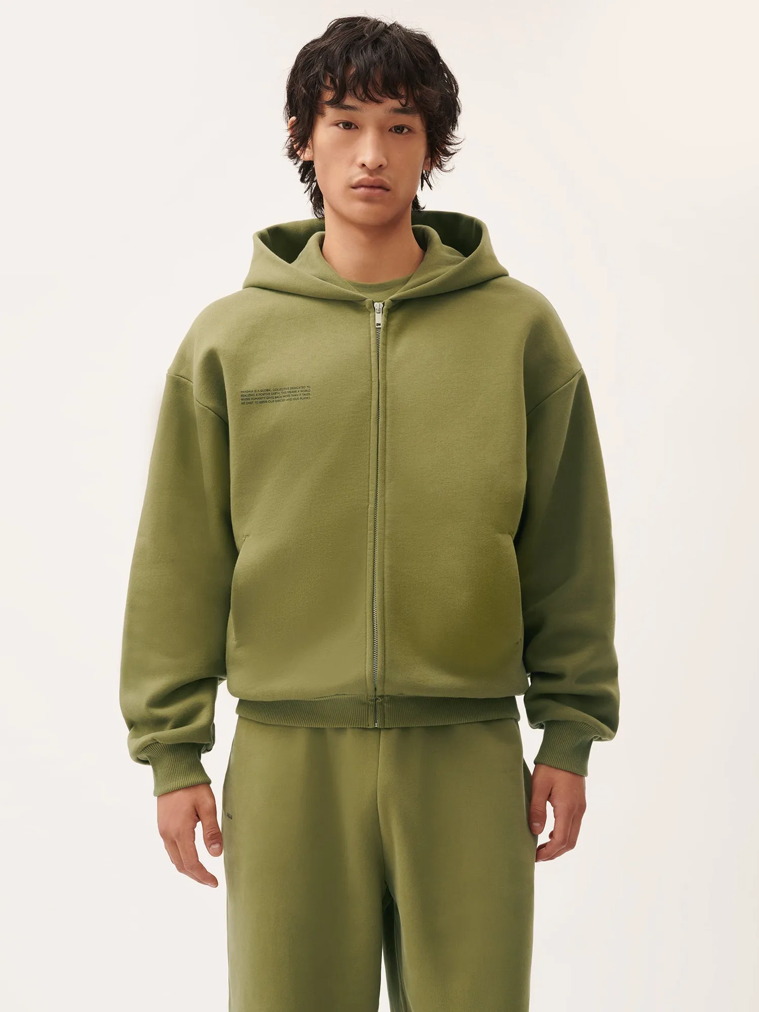 Mens DNA Heavyweight Zipped Hoodie—highland green