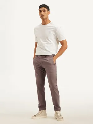 Men's Mauve Tapered Trousers