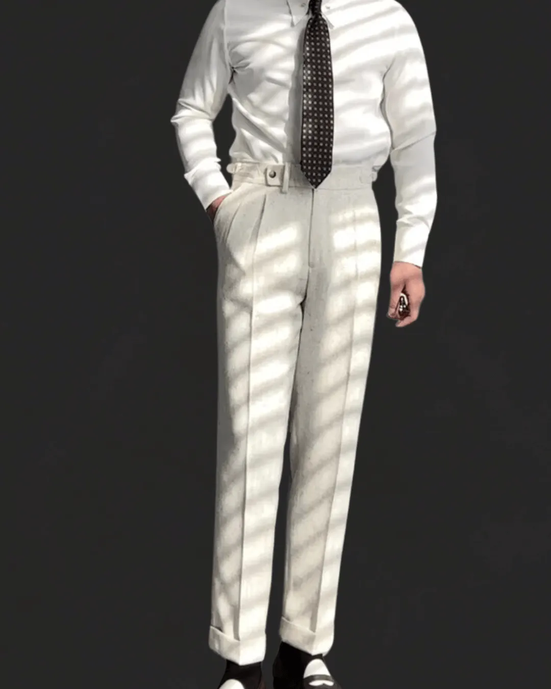 Men's Straight-Leg Mid-Rise Formal Trousers