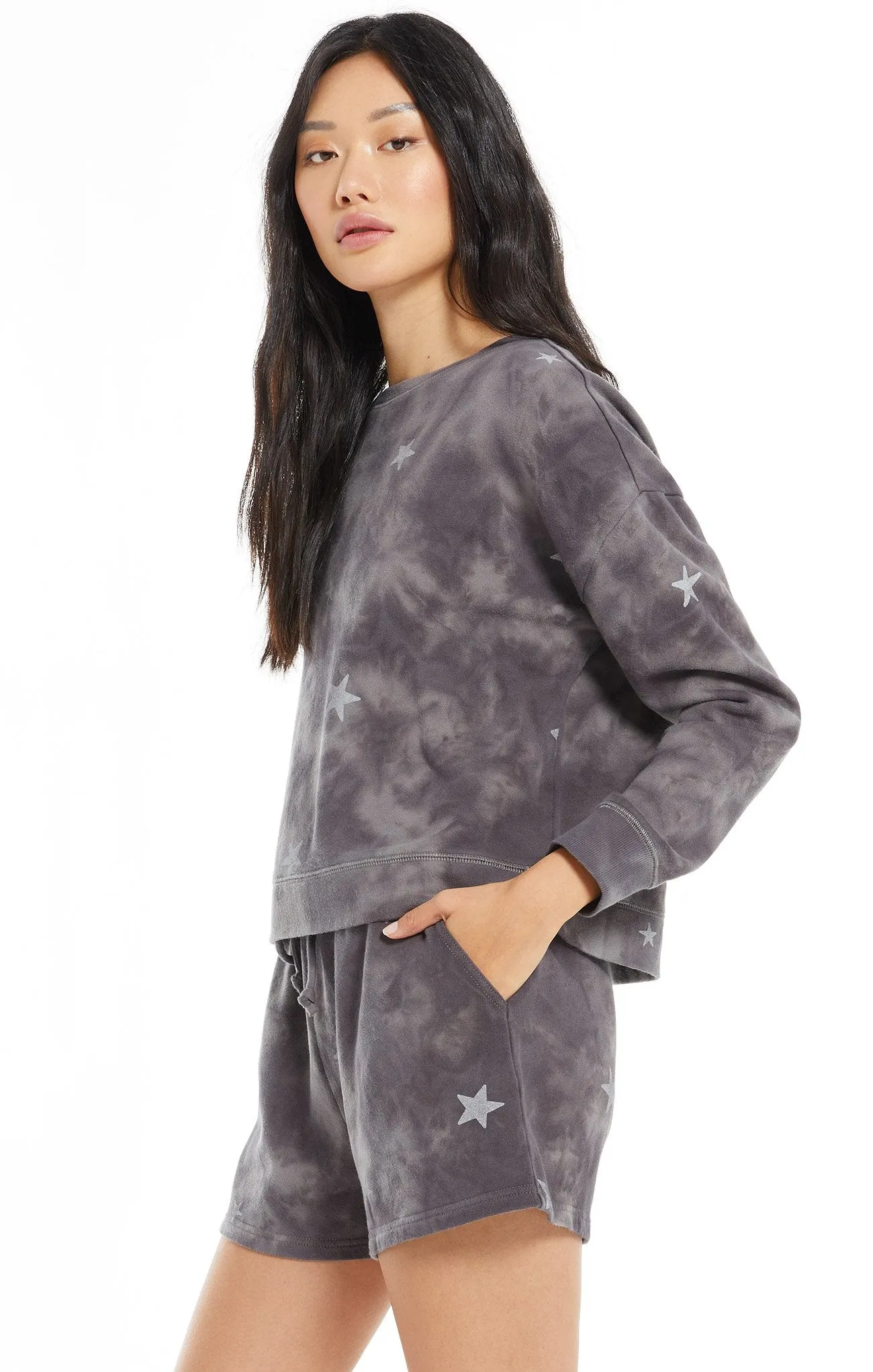 Millie Cloud Star Sweater | Washed Black