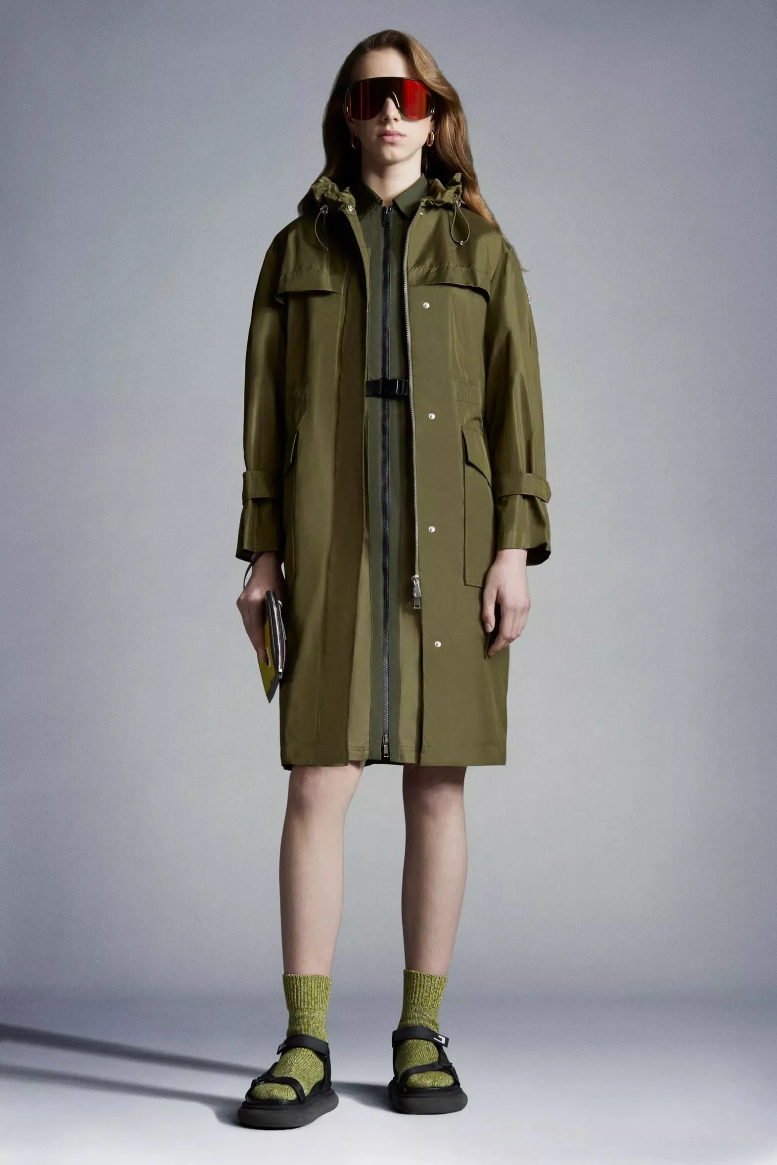 MONCLER HIENGU RAIN COAT KHAKI
