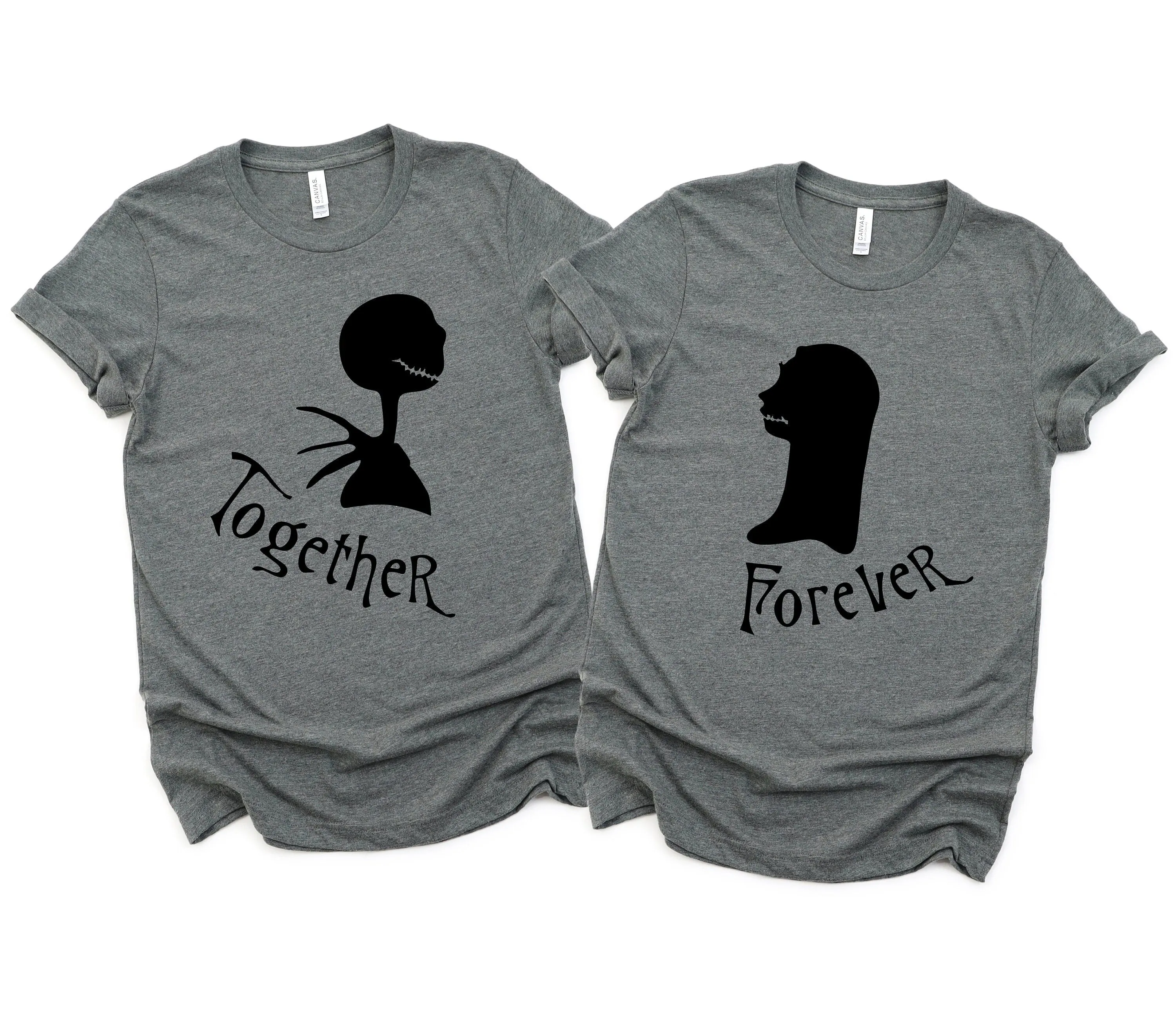 Nightmare Before Christmas Jack and Sally Shirts - Together Forever Disney Couples - Matching Shirts