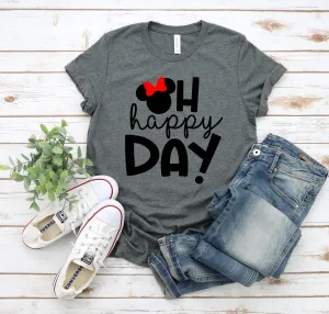 Oh Happy Day Minnie T Shirt- Disney Birthday Trip Shirt - Minnie Mouse T Shirt - Cute Minnie Shirt