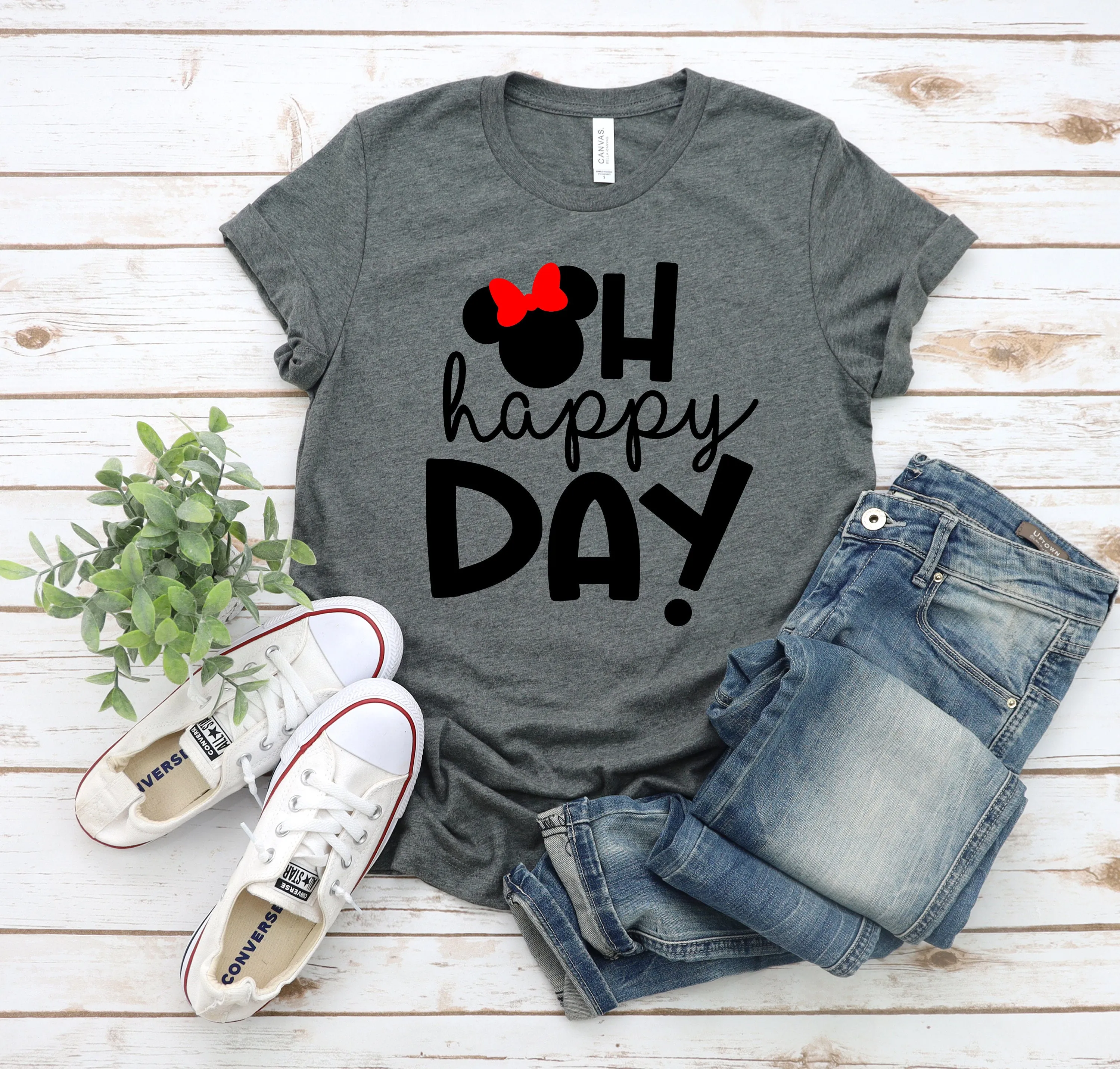 Oh Happy Day Minnie T Shirt- Disney Birthday Trip Shirt - Minnie Mouse T Shirt - Cute Minnie Shirt
