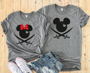 Pirate Minnie and Mickey Shirts - Disney Couples Shirt - Matching Disney Cruise Shirts - Minnie and Mickey Couple Shirt