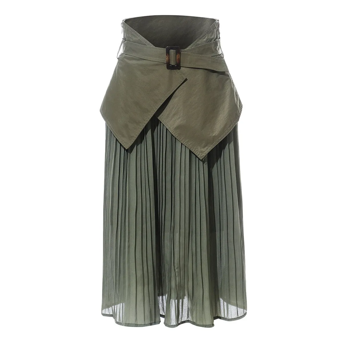 Pleated Solid Color Wild Skirt