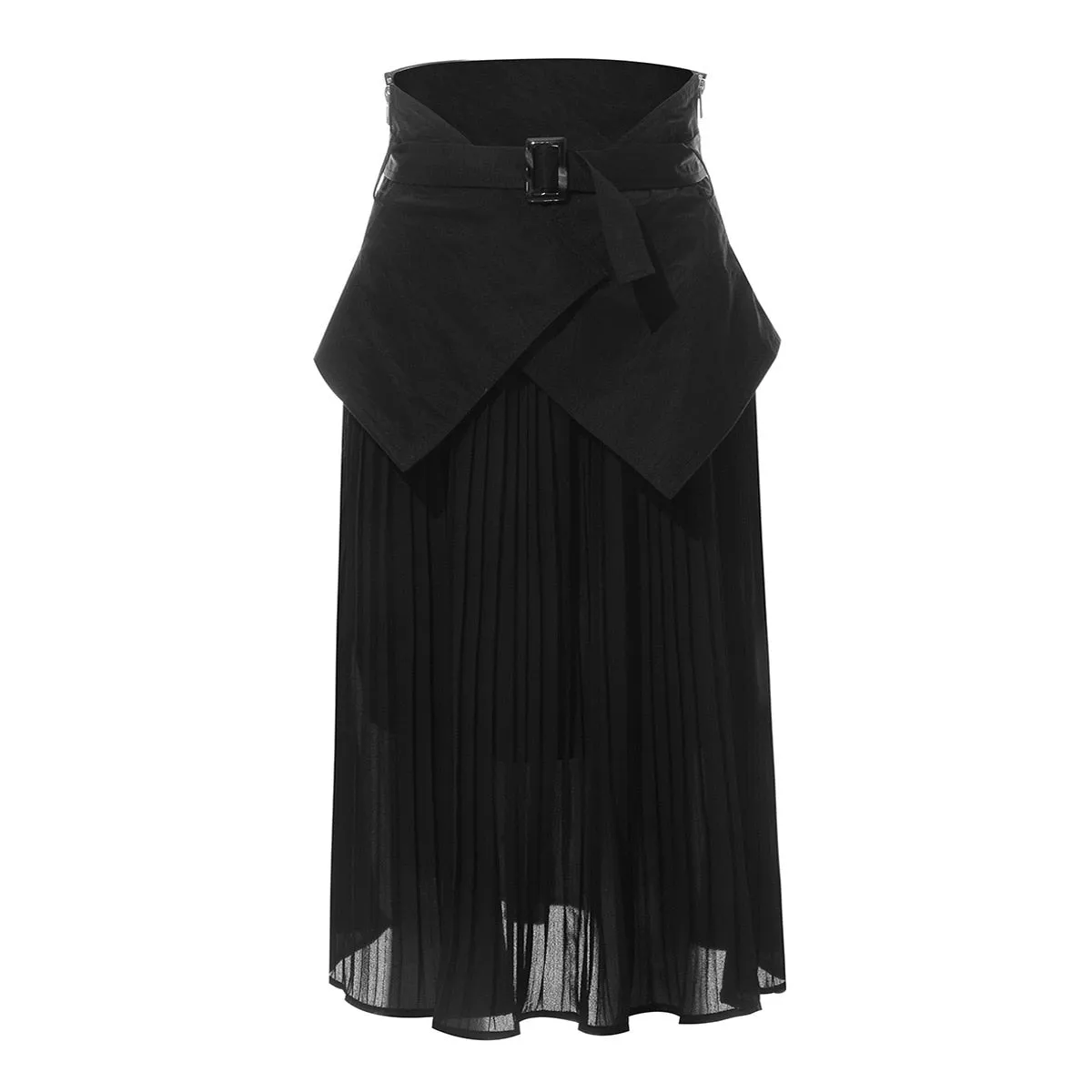 Pleated Solid Color Wild Skirt