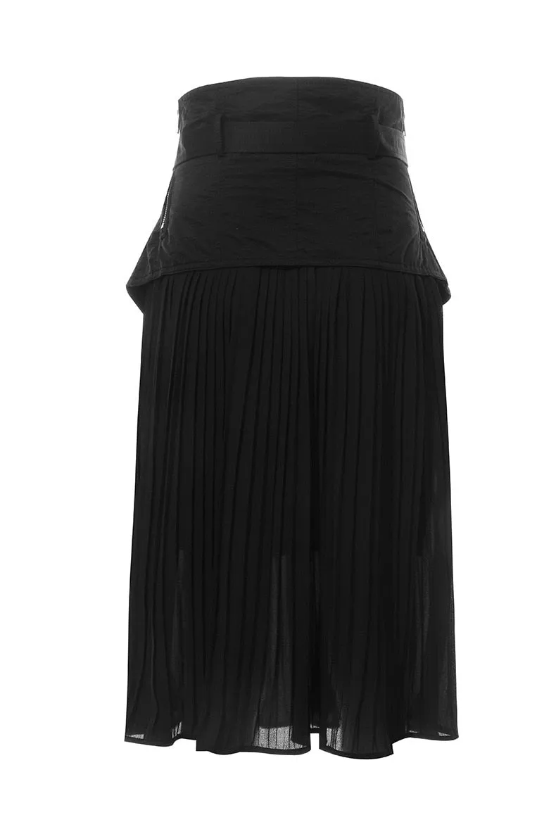 Pleated Solid Color Wild Skirt