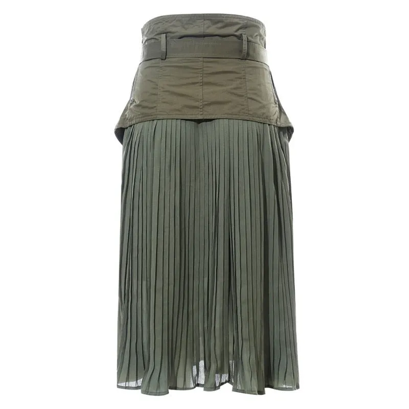 Pleated Solid Color Wild Skirt