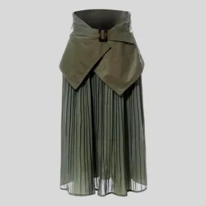 Pleated Solid Color Wild Skirt