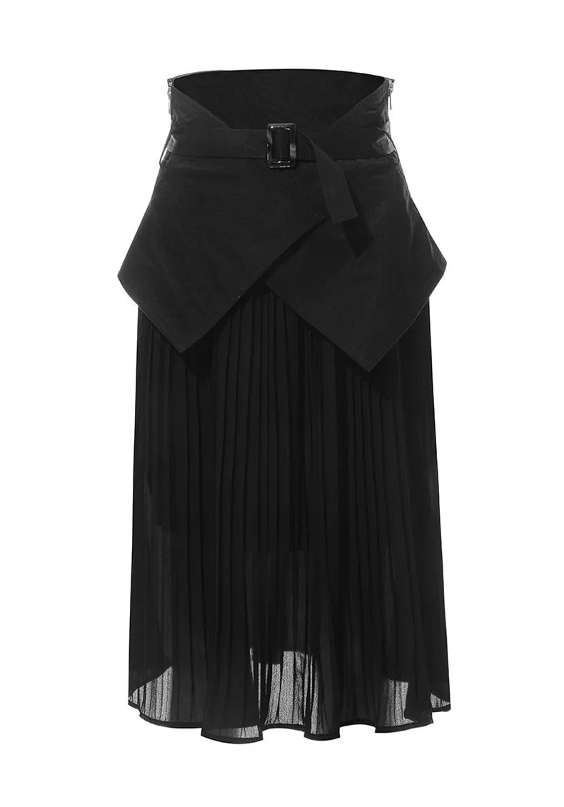 Pleated Solid Color Wild Skirt