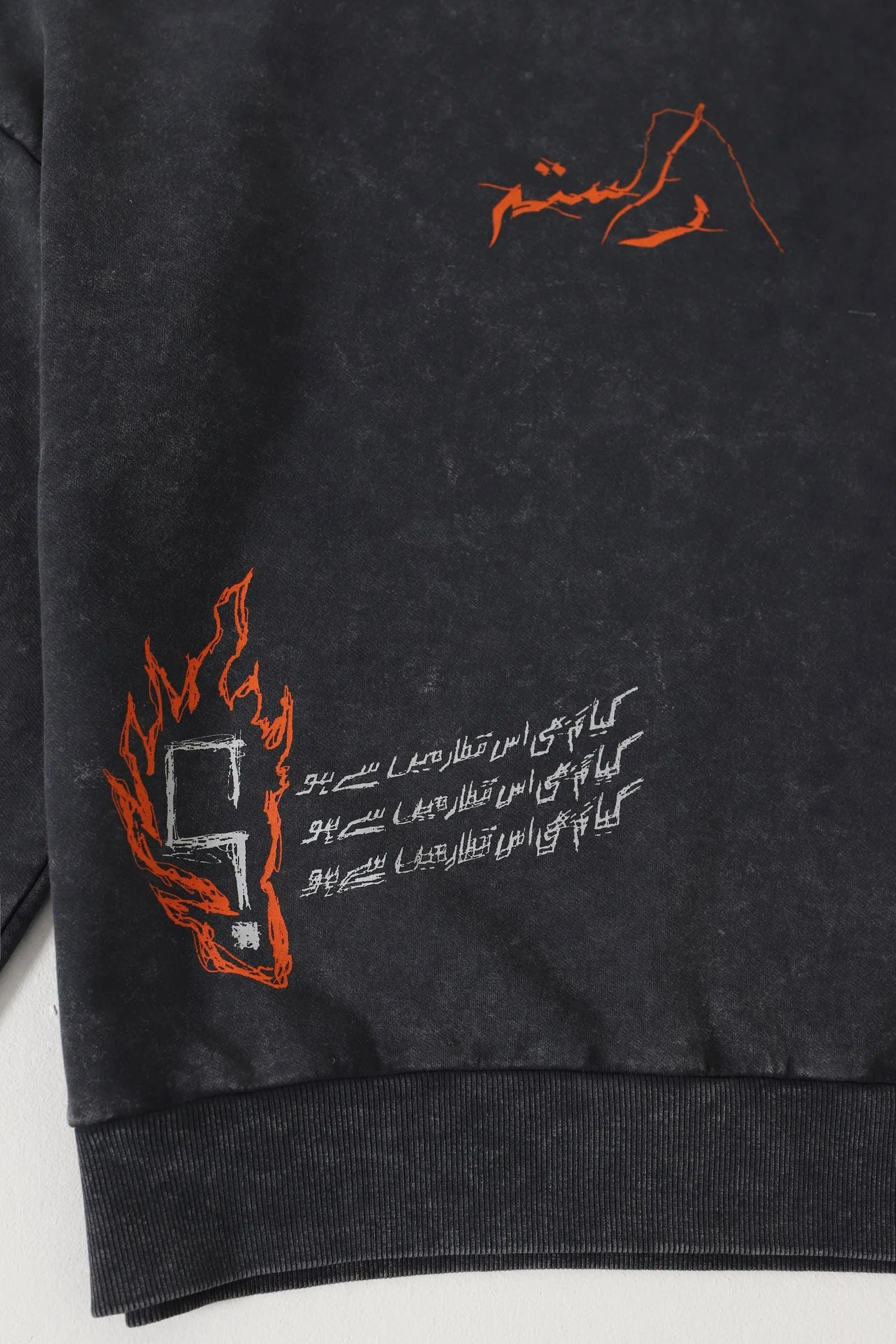 "ORDINARY" GREY ACID WASH SWEATSHIRT