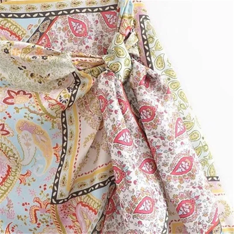 RETRO KNIT SPLIT SUMMER WRAP SKIRT