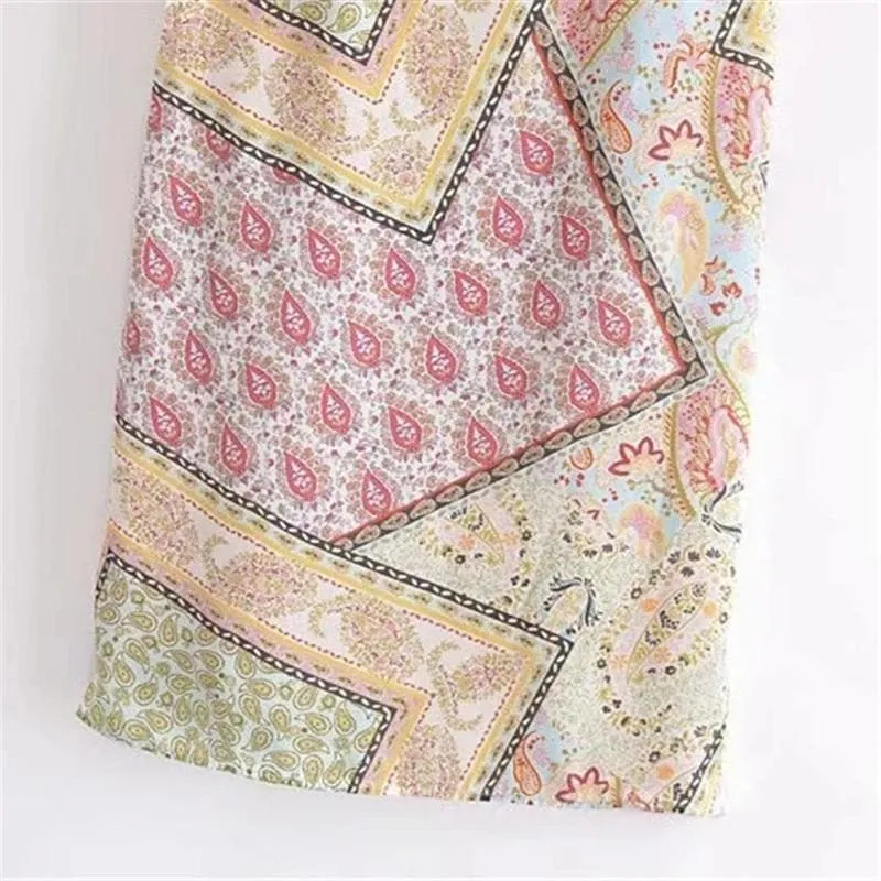 RETRO KNIT SPLIT SUMMER WRAP SKIRT