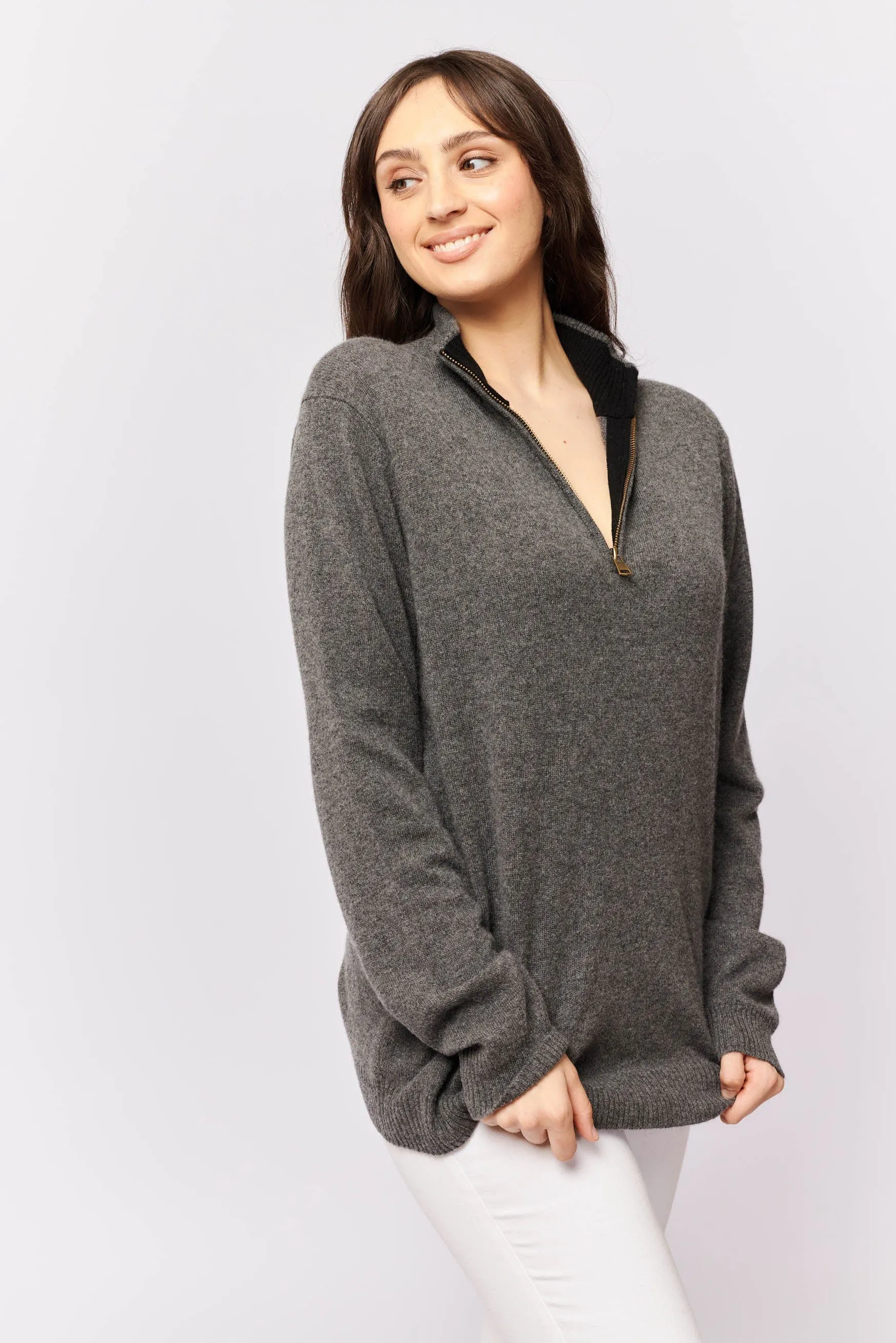 Ricky Cashmere Sweater in Charcoal