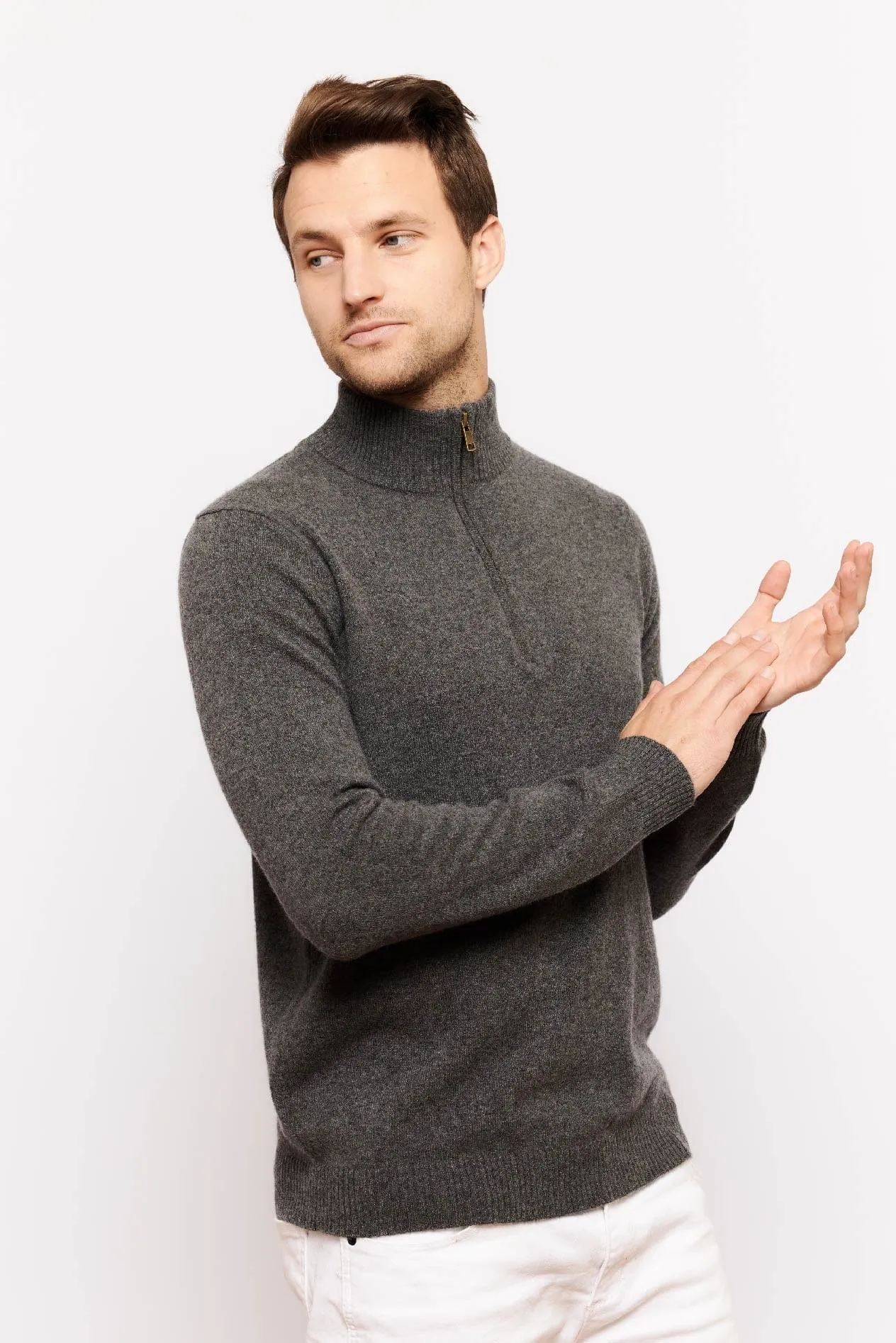 Ricky Cashmere Sweater in Charcoal