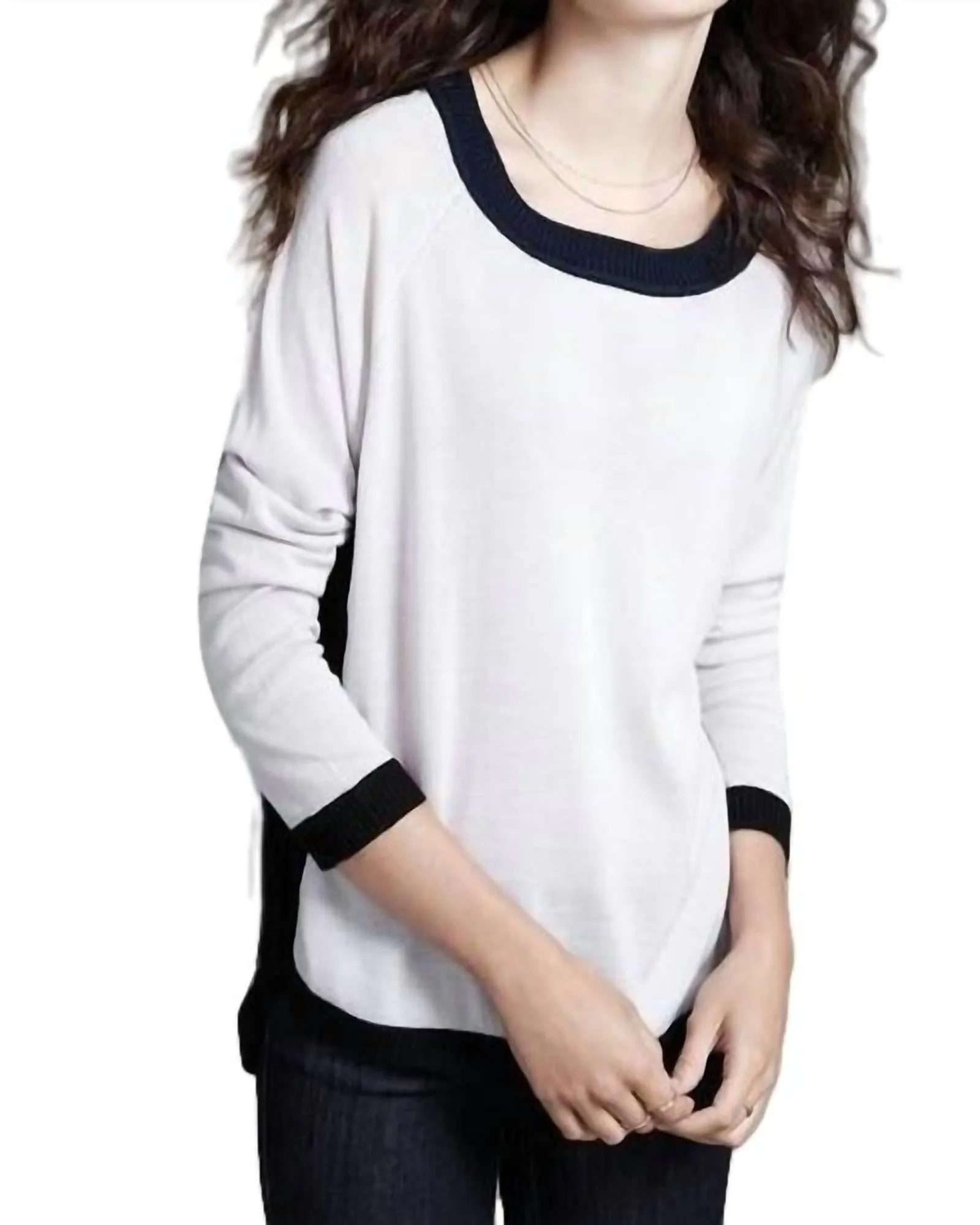 Ringer Neck Pullover in Stone/Navy/Black | Stone/Navy/Black