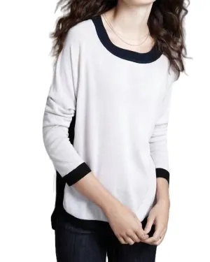 Ringer Neck Pullover in Stone/Navy/Black | Stone/Navy/Black