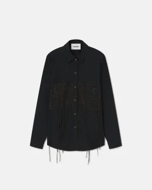 Sahar - Sale Embroidered Poplin Shirt - Off - Off Black
