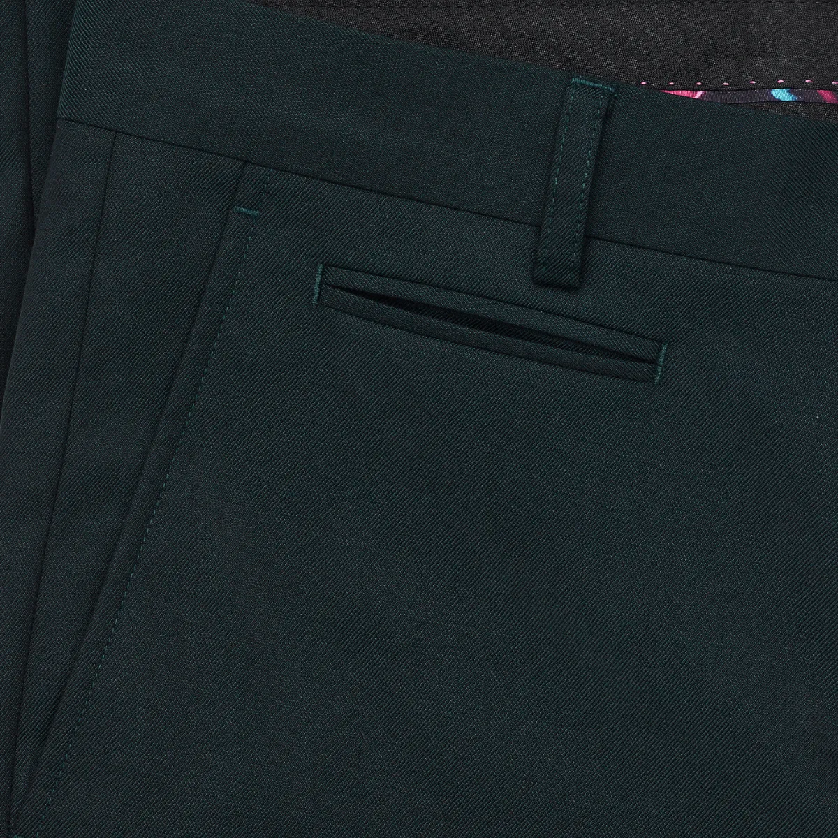 Savile Row Tailored Fit Mens Jesse Trouser in Green Pure Wool