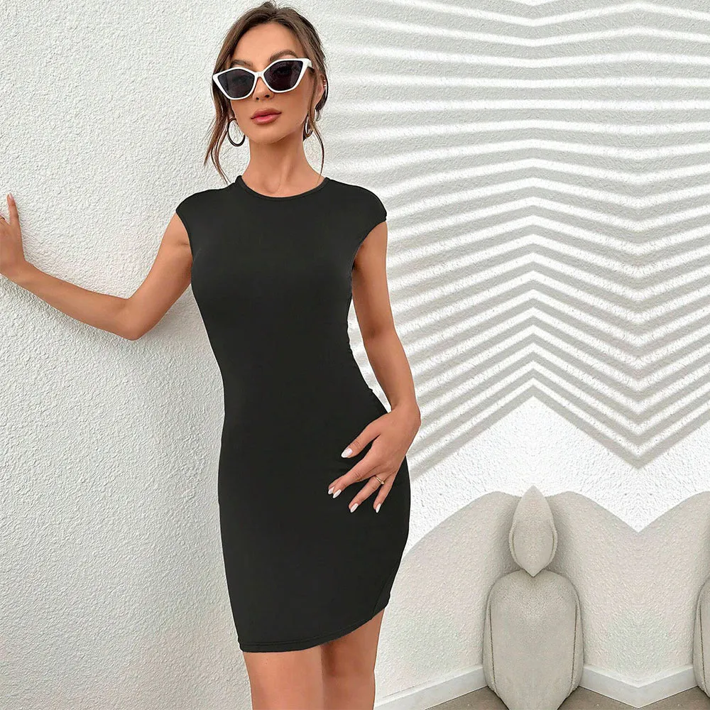 Sensually Elegant Backless Waist Cinching Bodycon Dress