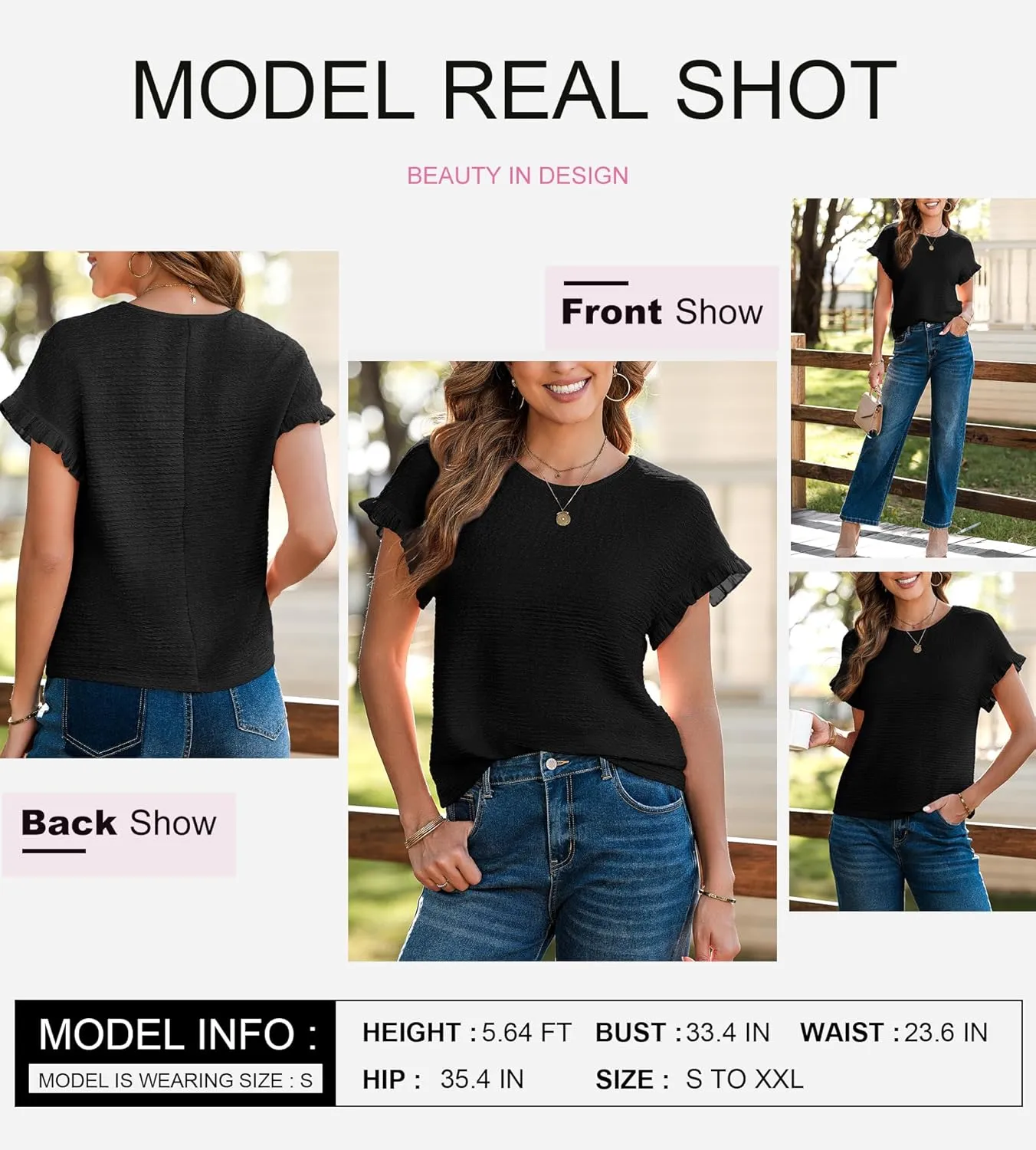 SHEWIN Womens Summer Tops Crewneck Short Sleeve T Shirts Casual Textured Work Shirt Loose Blouses